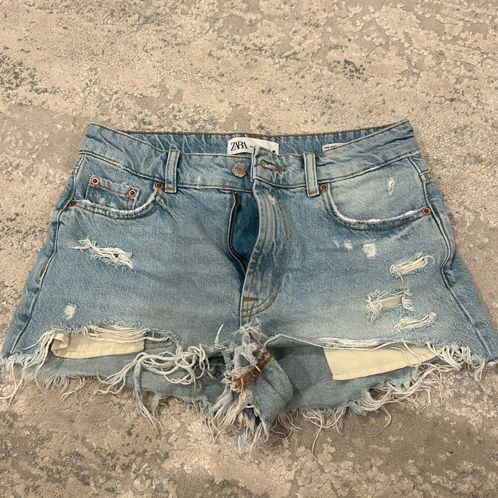 Zara High Waisted Denim Shorts